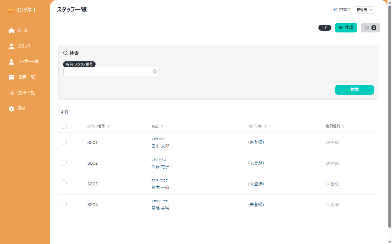 スタッフ一覧